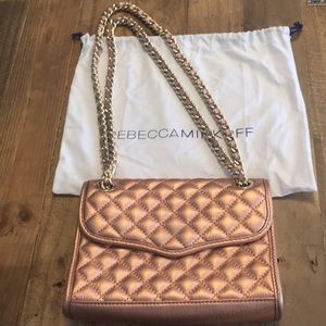 Rebecca Minkoff Mini Affair Rose Gold Leather bag